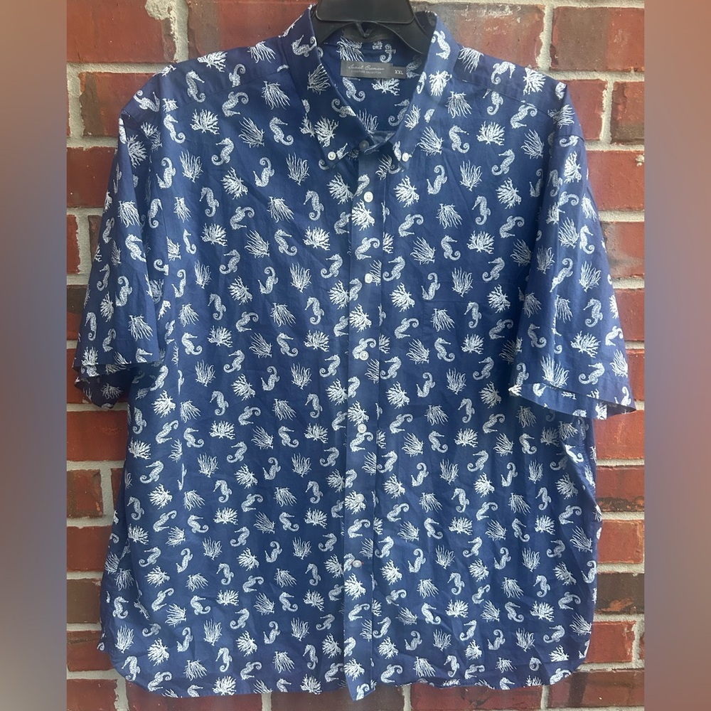 Daniel Cremieux Signature Collection Seahorse Short Sleeve Button Down Shirt M1